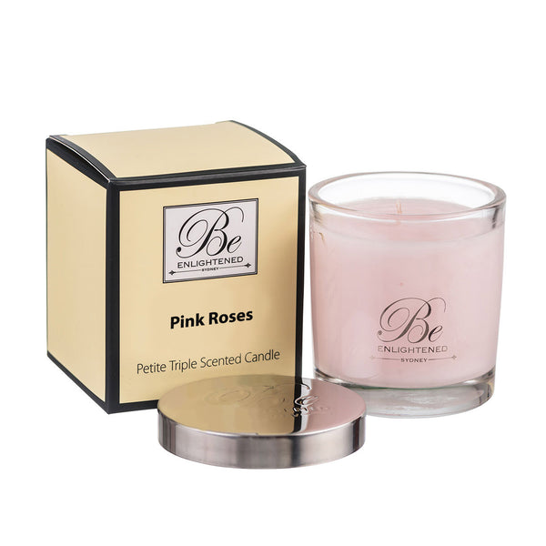 Pink Roses Petite Triple Scented Candle